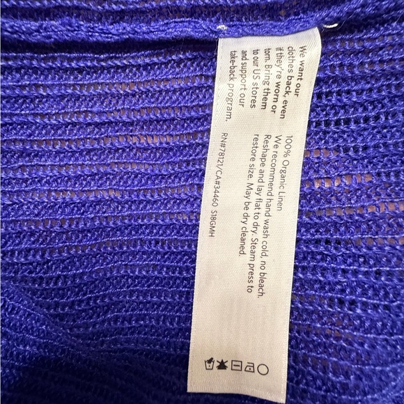 Eileen Fisher Knit Dress Size Large – Blue Purple Minimalist Shift Resort Wear - Picture 4 of 4